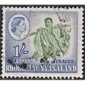 RHODESIA & NYASALAND, 1959 1/- Tobacco, SG 25 (Scott #165), used
