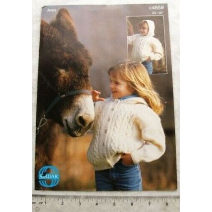 Vintage: Sirdar 4659 aran jacket, 20-30 inch, 51-76 cm