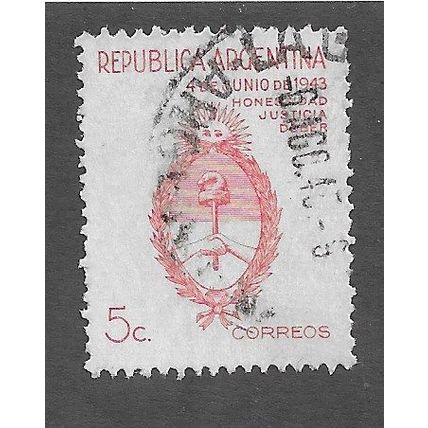 ARG 1943 5c '1943 REVOLUTION ' FINE USED (EBID79-070)