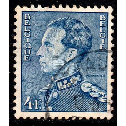 Belgium 1950 King Leopold III 4F Used Stamp.