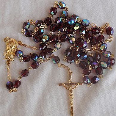 Purple crystal beads Rosary