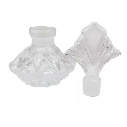 Glass Perfume Bottle with Fan Stopper 11 CM Ladies Gift Collectable Scent