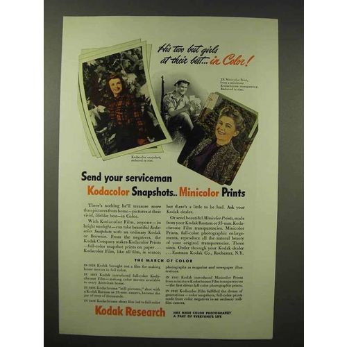 1945 Kodak Snapshots, Minicolor Prints Ad - Best Girls