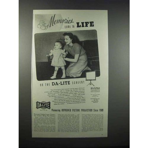 1947 Da-Lite Challenger Movie Screen Ad - Memories