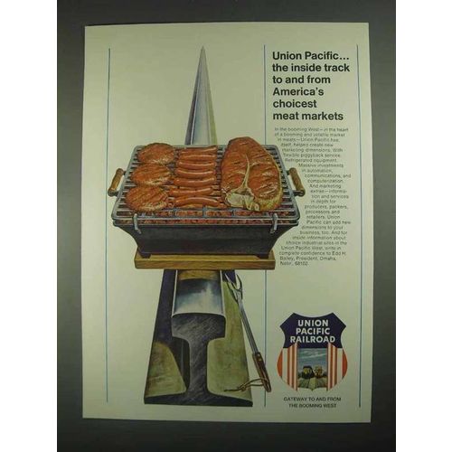 1967 Union Pacific Railroad Ad - Choicest Meat Markets