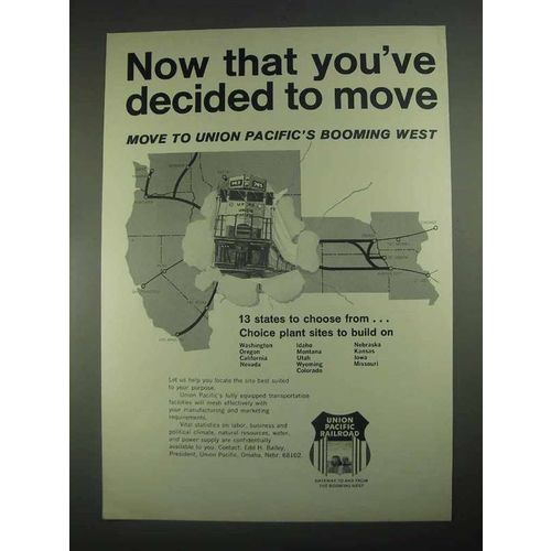 1967 Union Pacific Railroad Ad - Decided to Move