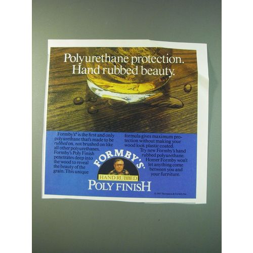 1988 Formby's Hand Rubbed Poly Finish Ad - Polyurethane protection