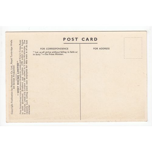 West Riding Limited Steam Locomotive LNER Railway Postcard 9