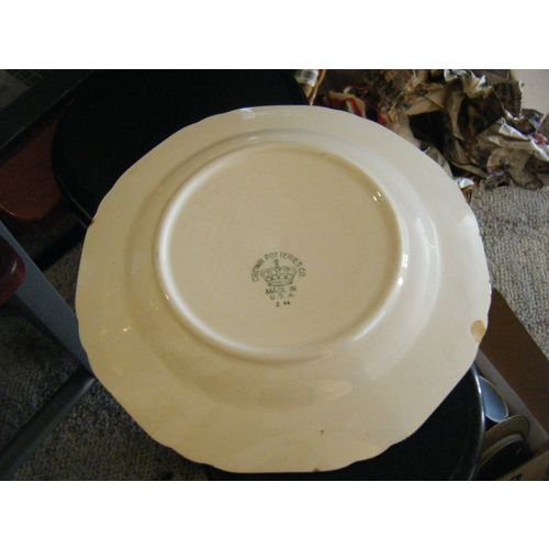 Vintage Crown Potteries CRP11 Pink Flowers 7" Salad or Dessert Plate
