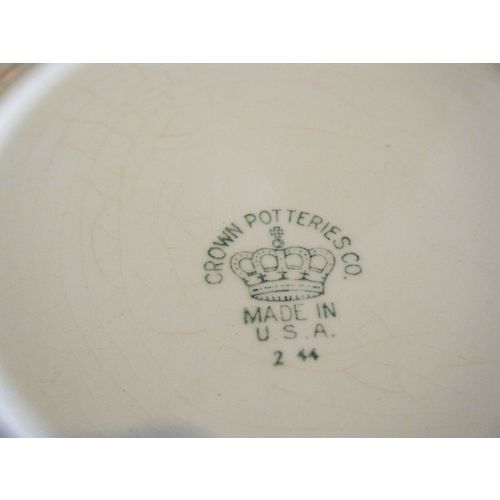 Vintage Crown Potteries CRP11 Pink Flowers 7" Salad or Dessert Plate