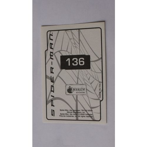 Spider-Man movie Sticker # 136 (A) unused - Merlin 2002 marvel