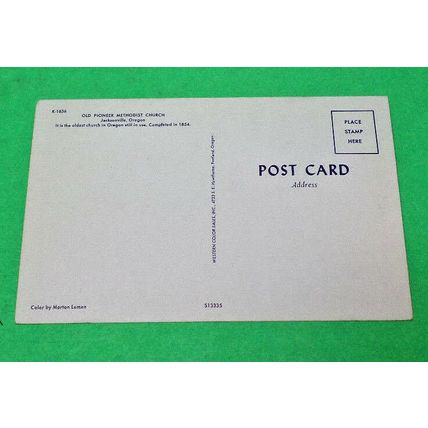 Old Pioneer Methodist Church Jacksonville Oregon Postcard (A9)