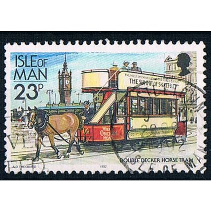 Isle Of Man 1988 SG377b I.O.M.16 Double Deck Horse Tram 23p Used Stamp