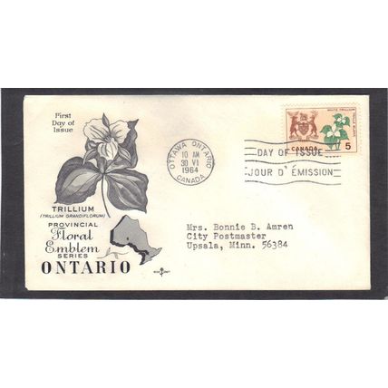 FDC Rose Craft 5c Trillium (Cachet-Typed/A) CV39356