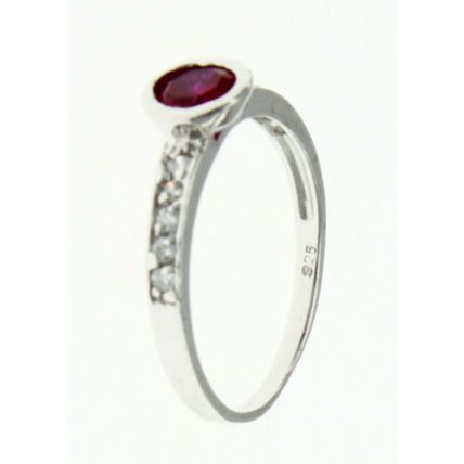 New Real Solid 925 Sterling Silver Red Bezel CZ Eternity Wedding Band Ring