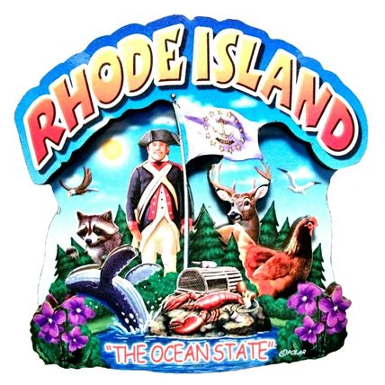 Rhode Island the Ocean State Artwood Montage Fridge Magnet