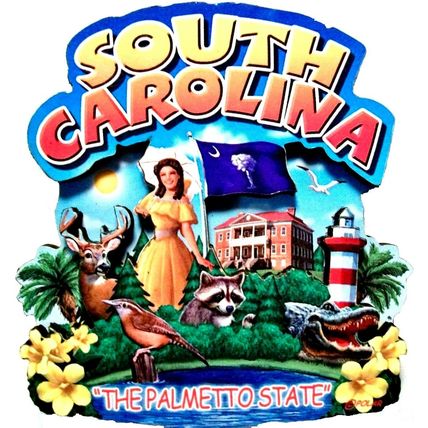 South Carolina the Palmetto State Artwood Montage Fridge Magnet