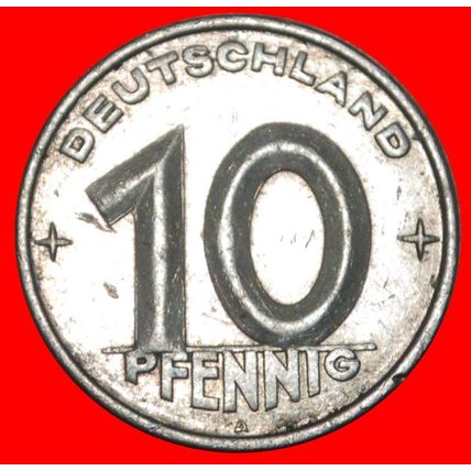 HAMMER AND COMPASS (1952-1953): GERMANY ★ 10 PFENNIG 1952A★LOW START★NO RESERVE!