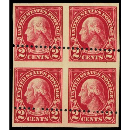 554a, Mint LH/NH 2¢ Imperforate Between Error Block CV $650 - Stuart Katz