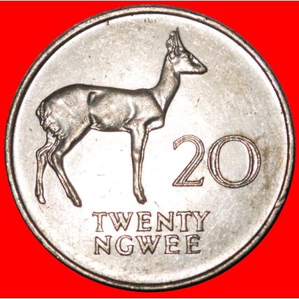 GREAT BRITAIN (1968-1988): ZAMBIA★20 NGWEE 1988 MINT LUSTRE★LOW START★NO RESERVE