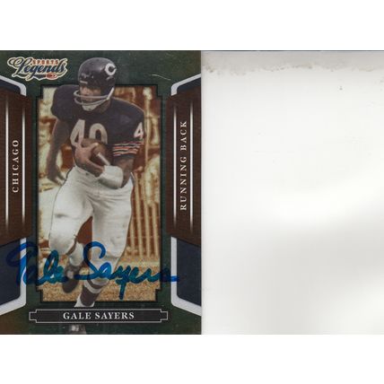 GALE SAYERS 2008 AUTOGRAPHED CHICAGO BEARS HALL OF FAME WORLD CHAMPION FULLBACK
