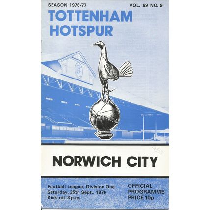 Tottenham Hotspur v Norwich City 1976-77 Official Programme