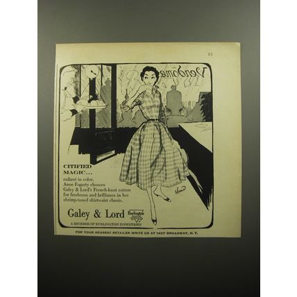 1957 Galey & Lord Anne Fogarty Dress Advertisement - Citified Magic