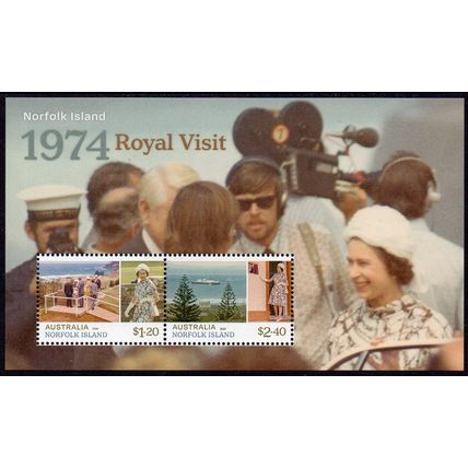 NORFOLK ISLAND: 2024, 1974 ROYAL VISIT, QUEEN ELIZABETH II, MINT MINIATURE SHEET