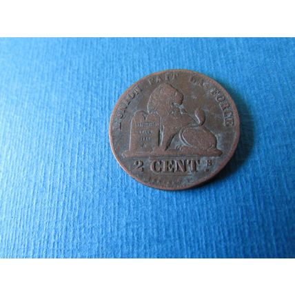 1845 BELGIUM LEOPOLD I TWO CENTIMES FREE POST.