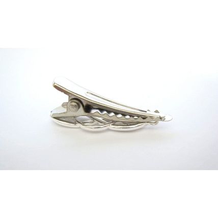2 extra tiny small silver metal celtic infinity knot hair clip for fine thin