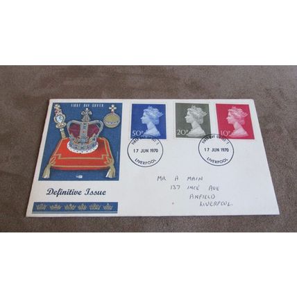 1970 Philart GB Cover - High Value Definitives - Liverpool frank