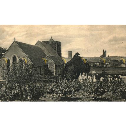 St Martin's Church, Canterbury, Kent, G B Ladd Postcard 1954