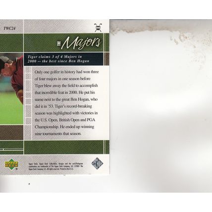 TIGER WOODS ROOKIE 2001 AUTOGRAPHED PGA GOLF TOUR HOF MASTERS CHAMPION PLAYER