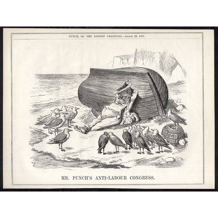 MR. PUNCH’S ANTI-LABOUR CONGRESS 1891 Sir John Tenniel PUNCH CARTOON PAGE
