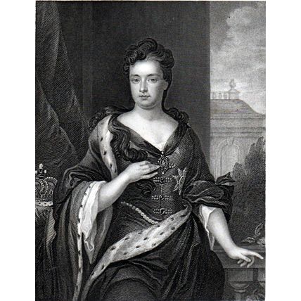 QUEEN ANNE 1832 John Cochran - Godfrey Kneller ANTIQUE ENGRAVING