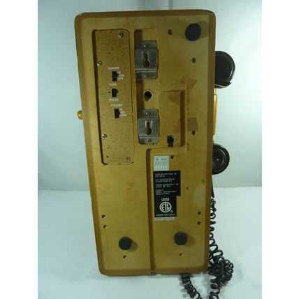Crosley CR91W Solid Oak Home Telephone Phone Wall Mount Replica Rotary WORKS*