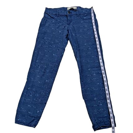 Women's Hollister Stretch Capri's Size 5 Waist 27 Blue Speckled Design