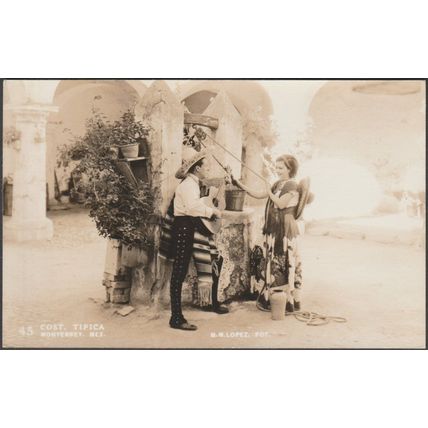 Costumbre Tipica, Monterrey, c.1930s - MM Lopez Foto Tarjeta Postal