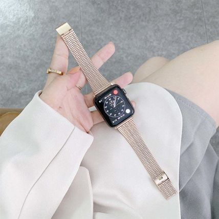 Color Matching Seven Beads Steel Replacement Strap Watchband, For Apple Watch Se