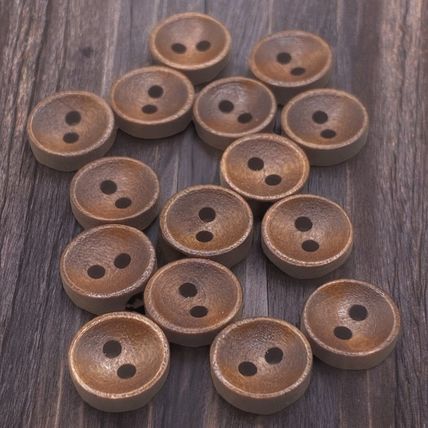 10mm Brown Wooden Buttons Oval Shape 2 Hole Baby Knitting Sewing