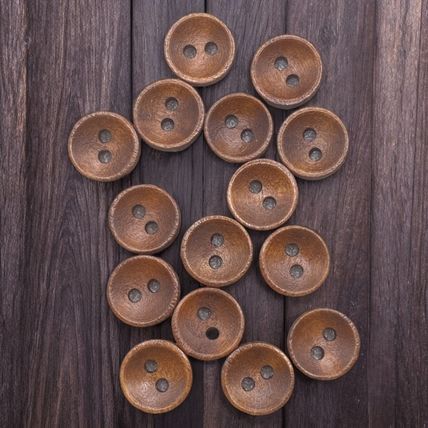 10mm Brown Wooden Buttons Oval Shape 2 Hole Baby Knitting Sewing
