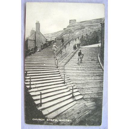 vintage postcard Church Steps, Whitby