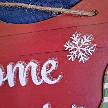 New CHRISTMAS WALL HANGING "Gnome Sweet Gnome" Holiday Decor MDF