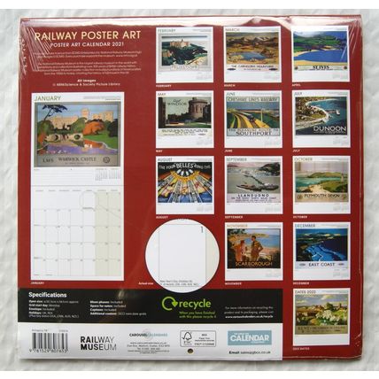 2021 unopened Railway Poster Art calendar, Railway Museum