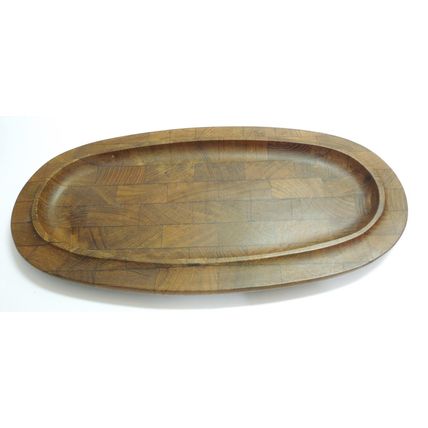 Vintage ATAPCO Teak Wood Serving Tray - Handcrafted Hong Kong - Danish Modern
