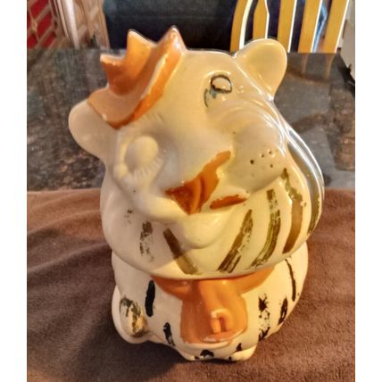 Old Vintage Original Cookie Jar Belmont Lion 11 1/2" Tall 1940's