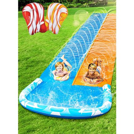 JOYIN 22.5Ft Water Slides and 2 Bodyboards, Lawn Water Slide Summer Slip Watersl