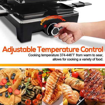 CUSIMAX Raclette Grill Electric Grill Table Portable 2 in 1 Korean BBQ Grill Ind