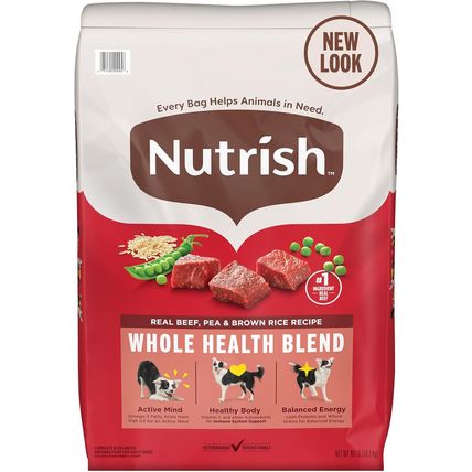 Nutrish Dry Dog Food, Real Beef, Pea & Brown Rice Recipe Whole Health Blend for