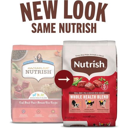 Nutrish Dry Dog Food, Real Beef, Pea & Brown Rice Recipe Whole Health Blend for